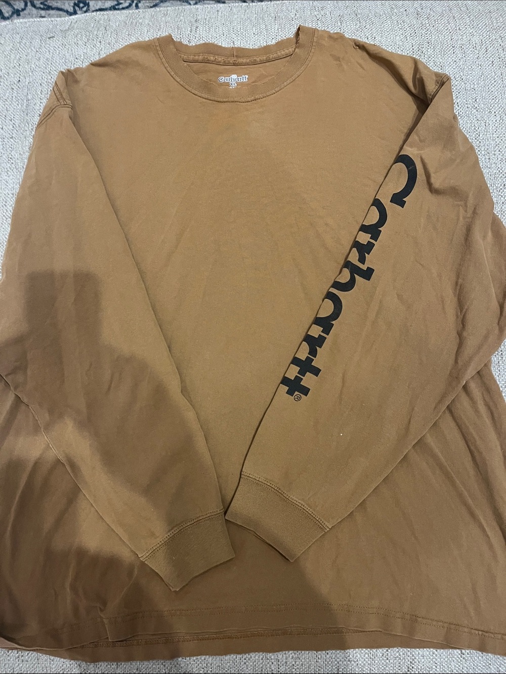 Carhartt Men’s Crewneck Long Sleeve Tee - Carhartt Brown with Black Logo XL